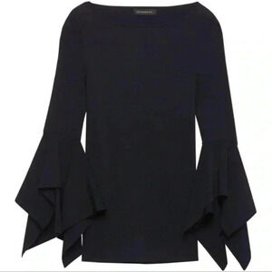 Banana  Republic Sweater Handkerchief Sleeve Crewneck Knit Top Navy Blue Size XS